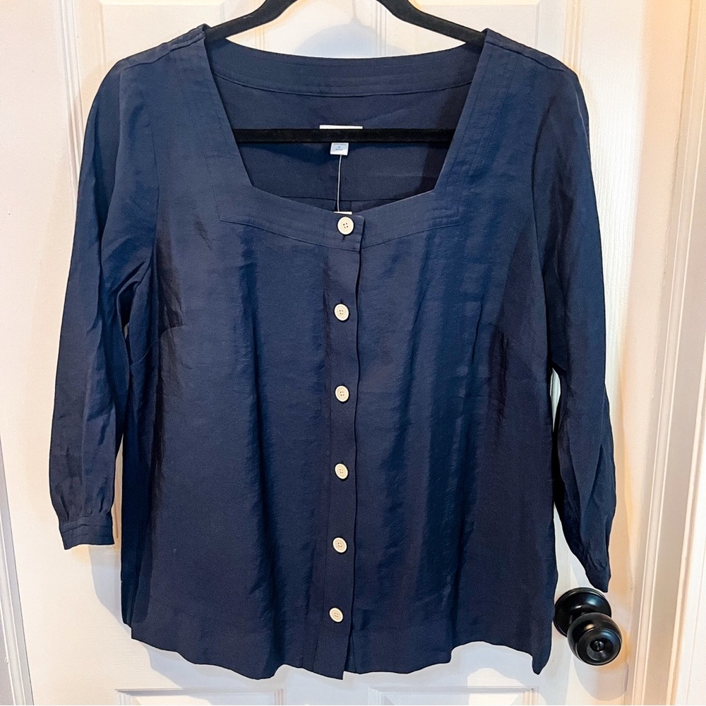 J. Jill Midnight Blue Button-Up Top - Picture 8 of 8